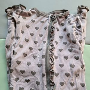 Kickee Pants 9-12mo Gray Hearts Long-Sleeve Romper